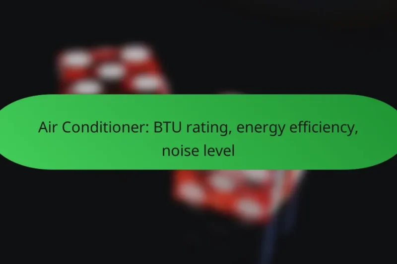 Air Conditioner: BTU rating, energy efficiency, noise level