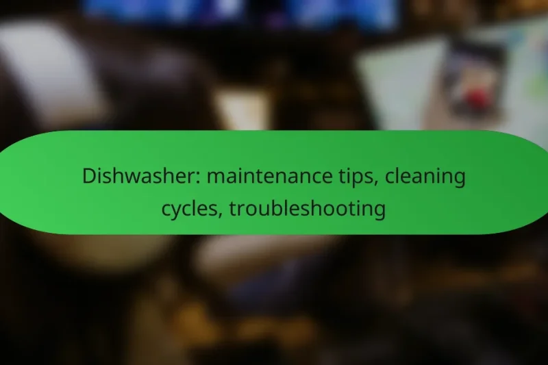 Dishwasher: maintenance tips, cleaning cycles, troubleshooting