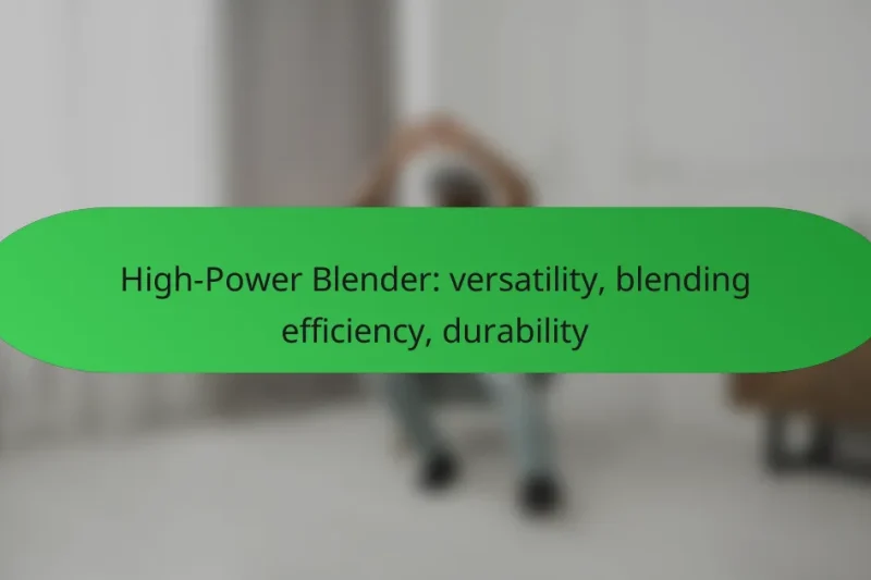 High-Power Blender: versatility, blending efficiency, durability