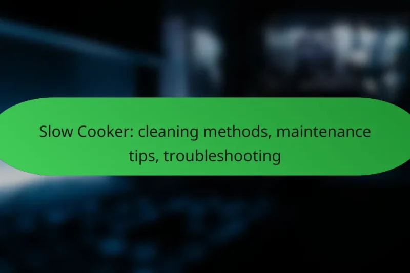 Slow Cooker: cleaning methods, maintenance tips, troubleshooting