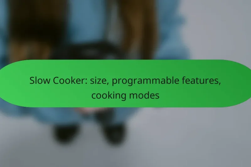 Slow Cooker: size, programmable features, cooking modes