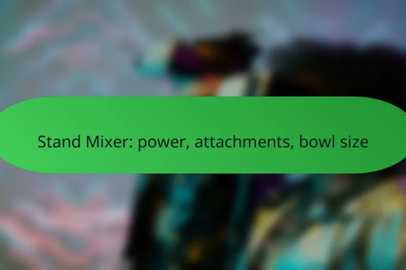 Stand Mixer: power, attachments, bowl size