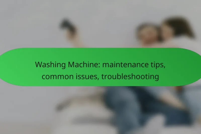 Washing Machine: maintenance tips, common issues, troubleshooting