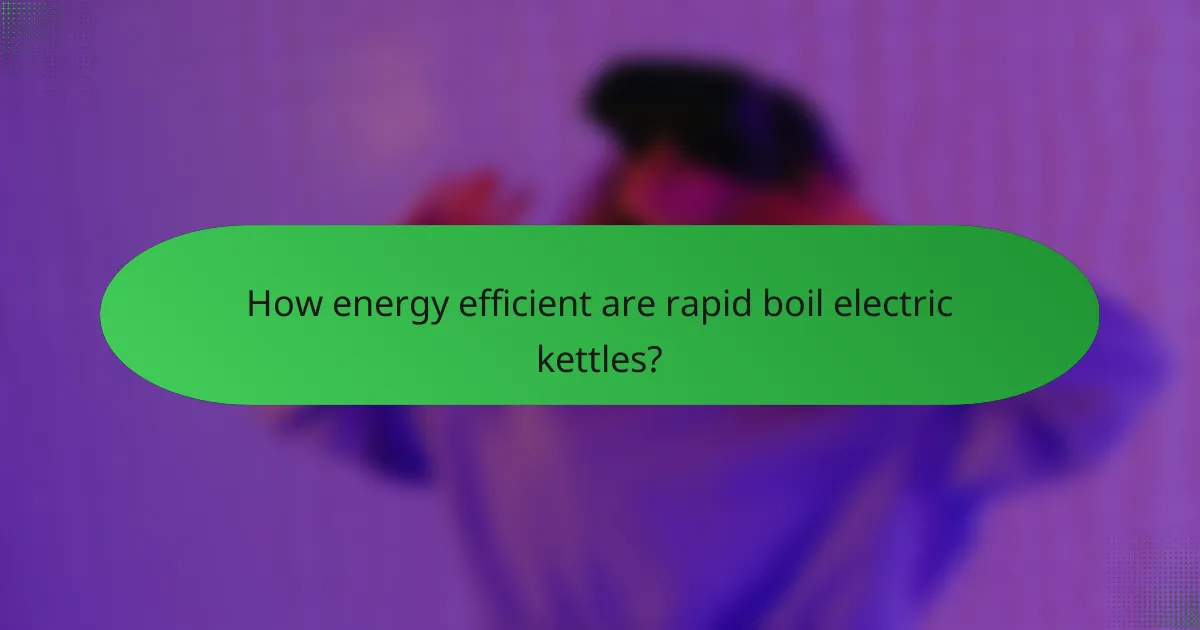 How energy efficient are rapid boil electric kettles?
