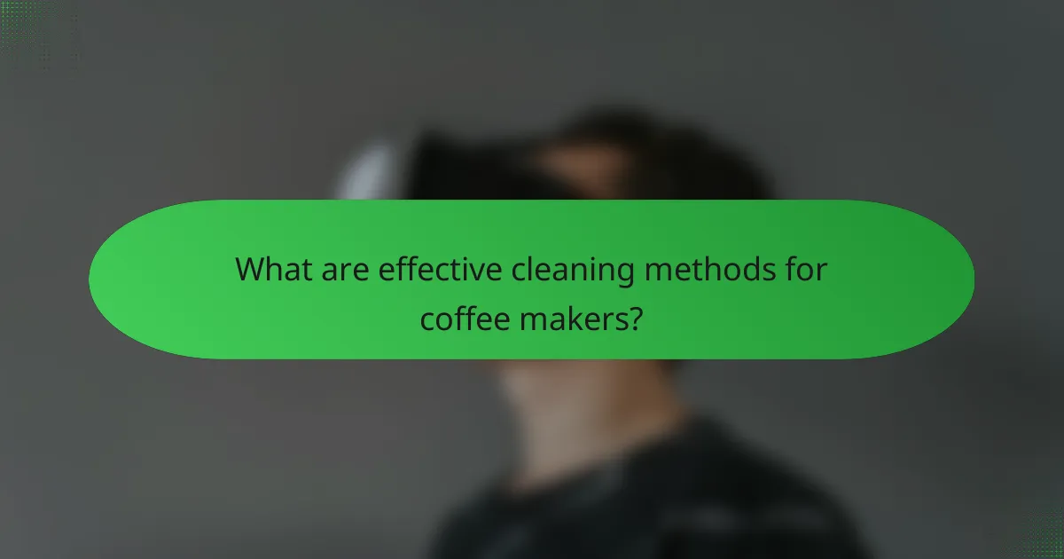 What are effective cleaning methods for coffee makers?