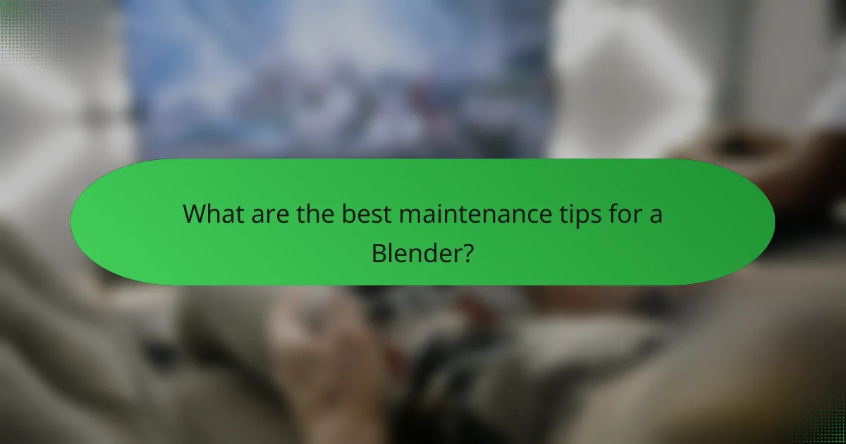 What are the best maintenance tips for a Blender?