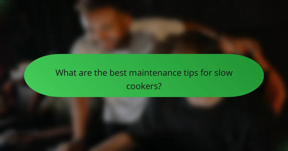 What are the best maintenance tips for slow cookers?