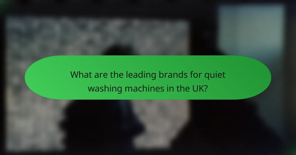 What are the leading brands for quiet washing machines in the UK?