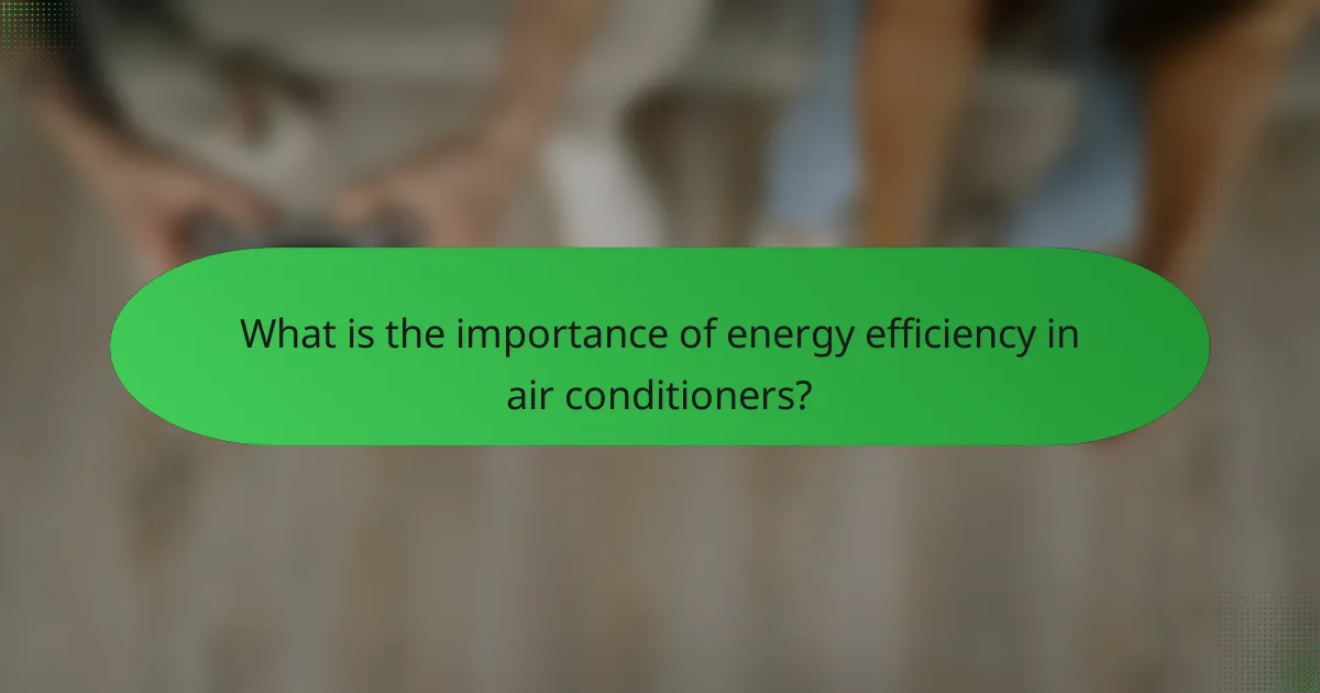 What is the importance of energy efficiency in air conditioners?
